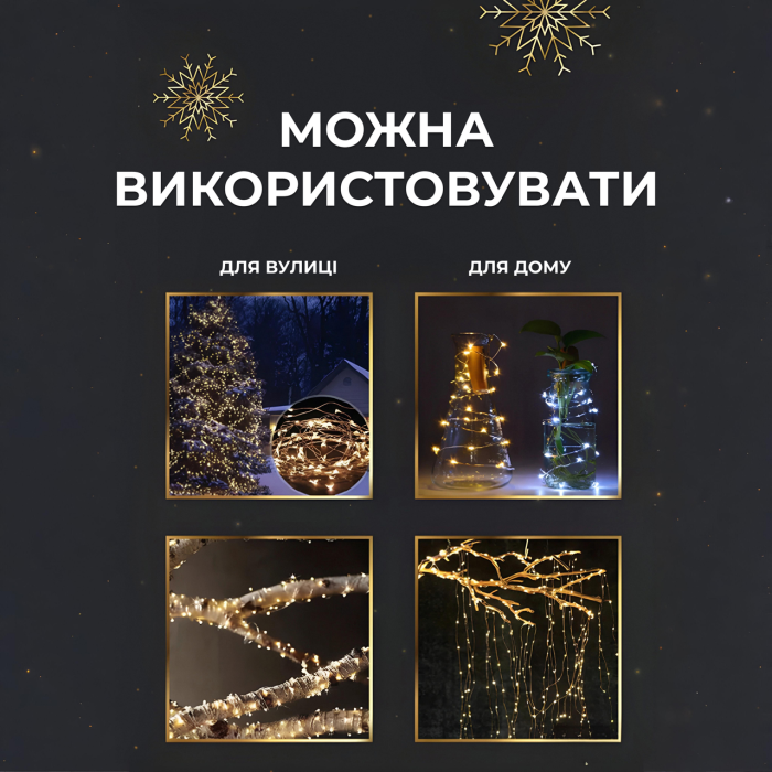 Гірлянда роса на пульті 200 метрів на 2000 світлодіодів крапля білий провід жовтий 2000L200MWY (71648)