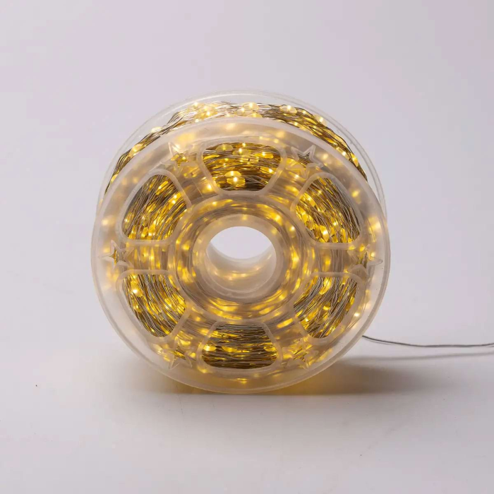 Гірлянда роса на пульті 200 метрів на 2000 світлодіодів крапля білий провід жовтий 2000L200MWY (71648)