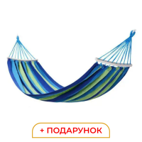 Гамак туристичний підвісний тканинний 174х80 см з планкою Синій SJ-0010-2BL (75776)