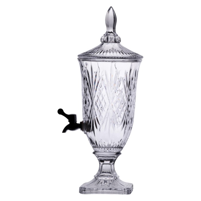 Лимонадниця з краном на ніжці скляна для напоїв 2 л 46 см HP-19-15 (36301)