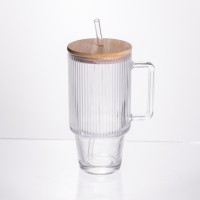 Кружка скляна з кришкою і трубочкою 750 (мл) HP-19-48 (26250)