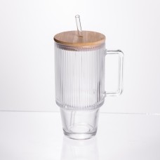 Кружка скляна з кришкою і трубочкою 750 (мл) HP-19-48 (26250)