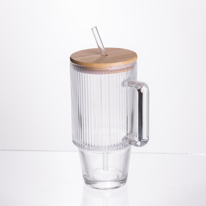Кружка скляна з кришкою і трубочкою 750 (мл) HP-19-48 (26250)