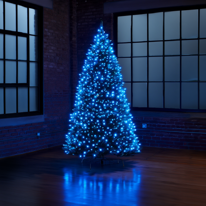 Новорічна гірлянда Хвойна лапа 100 м 3000 LED білий провід Синє сяйво D3000L100MWBL (29368)