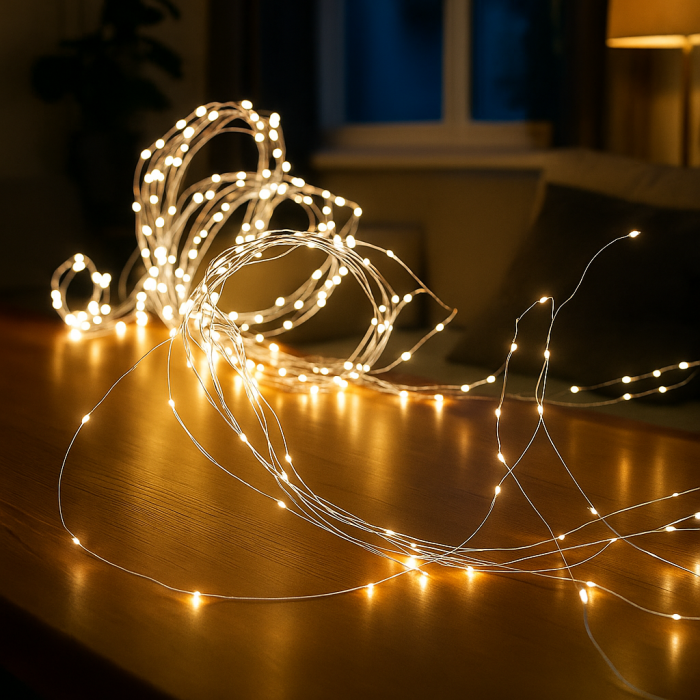 Гірлянда Кінський хвіст 3 м 20 ліній на 600 led лампочок на мідному дроті від мережі Жовта 1733015Y (40761)