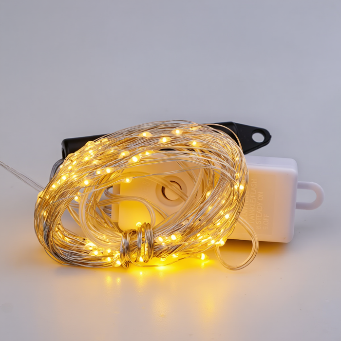 Гірлянда Кінський хвіст 3 м 20 ліній на 600 led лампочок на мідному дроті від мережі Жовта 1733015Y (40761)