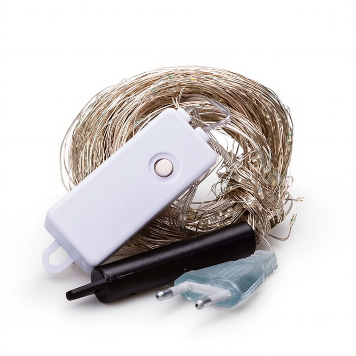 Гірлянда Кінський хвіст 3 м 20 ліній на 600 led лампочок на мідному дроті від мережі Жовта 1733015Y (40761)