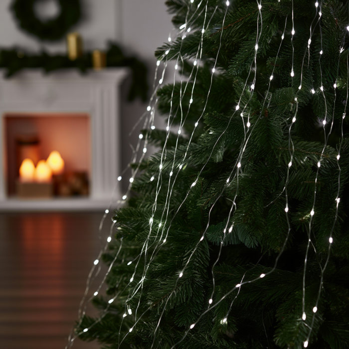 Гірлянда Кінський хвіст 3 м 20 ліній на 600 led лампочок на мідному дроті від мережі Білий 1733015W (50569)