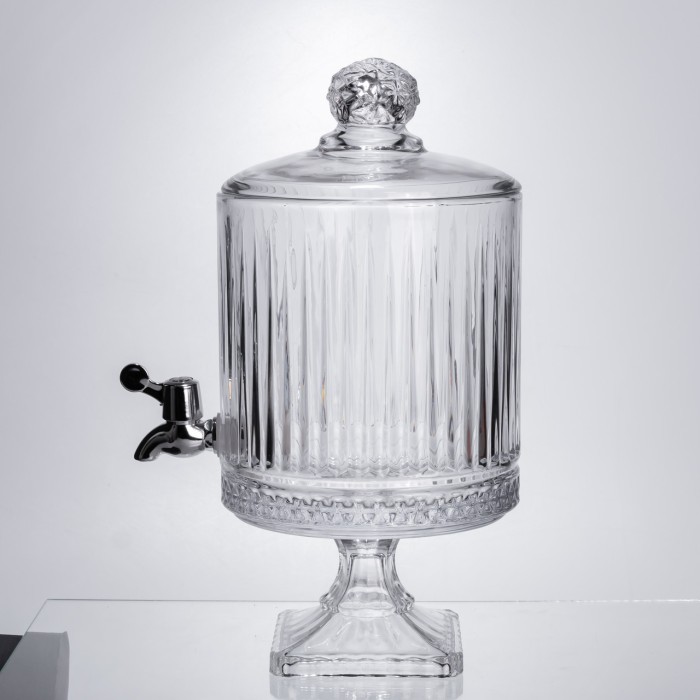 Лимонадниця з краном на підставці скляна 4,5 л прозора HP-19-3045-4 (76724)