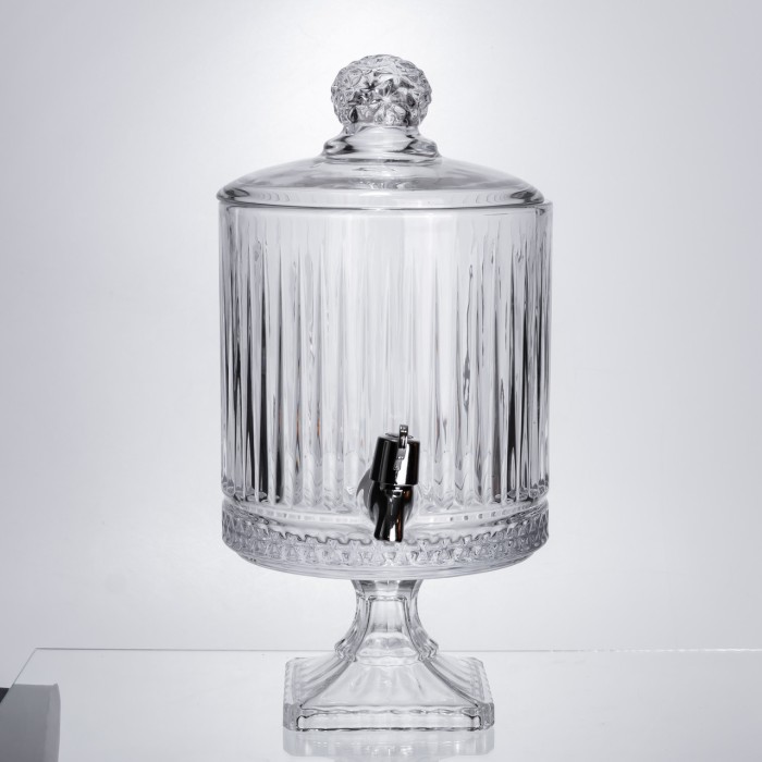 Лимонадниця з краном на підставці скляна 4,5 л прозора HP-19-3045-4 (76724)