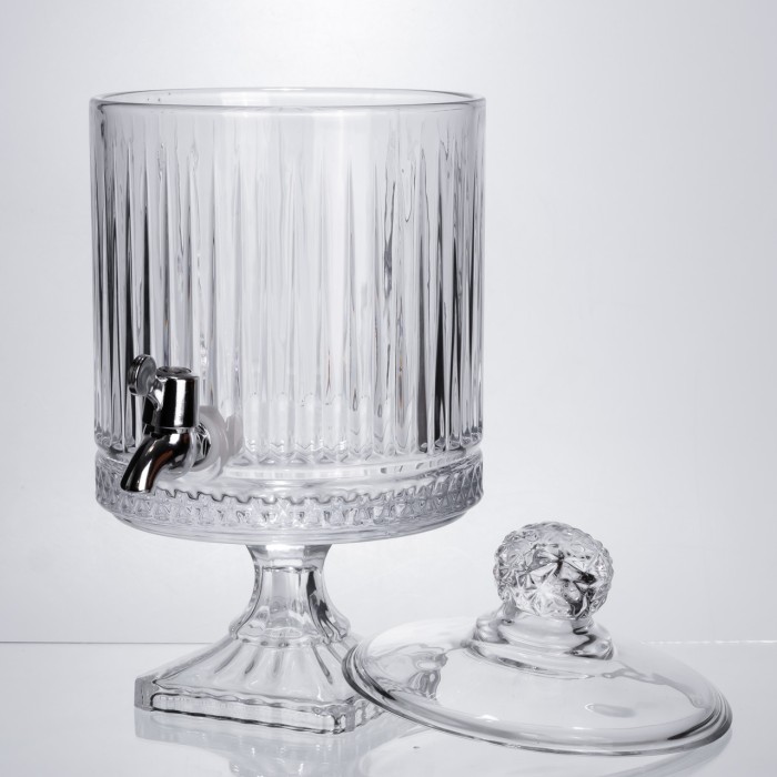 Лимонадниця з краном на підставці скляна 4,5 л прозора HP-19-3045-4 (76724)