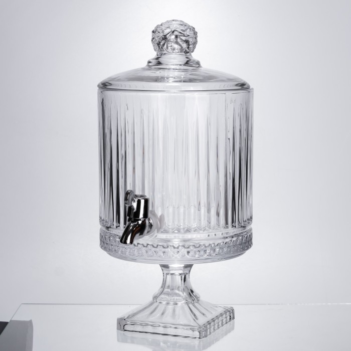 Лимонадниця з краном на підставці скляна 4,5 л прозора HP-19-3045-4 (76724)