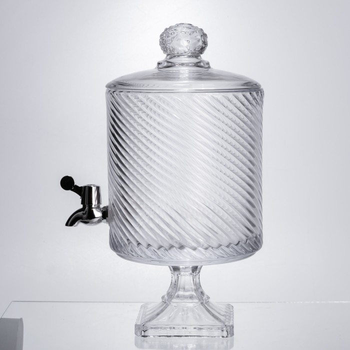 Лимонадниця з краном на підставці скляна 4,5 л прозора HP-19-3045-8 (65212)