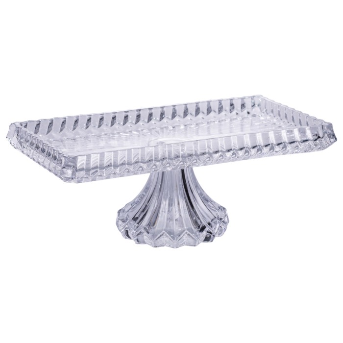 Тортівниця прямокутна на ніжці 33×17×13.5 (см) скляна HP-19-146C (80250)