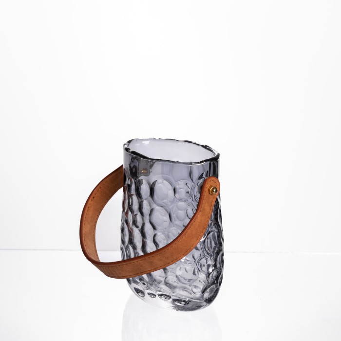 Ваза сумочка з ручкою 11,5×7,5×15 см 800 мл Сірий HP-19-153-2 (51366)