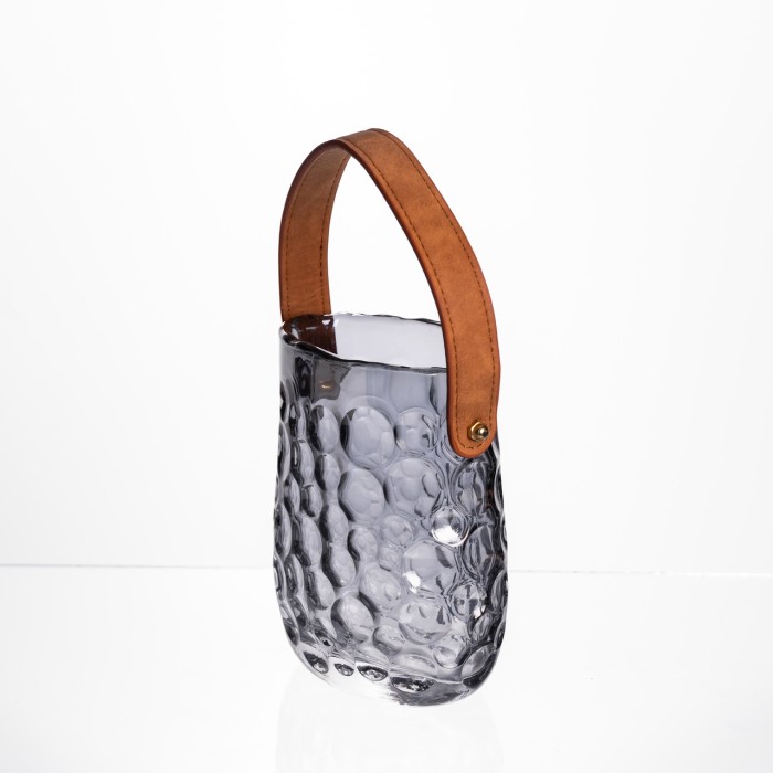 Ваза сумочка з ручкою 11,5×7,5×15 см 800 мл Сірий HP-19-153-2 (51366)