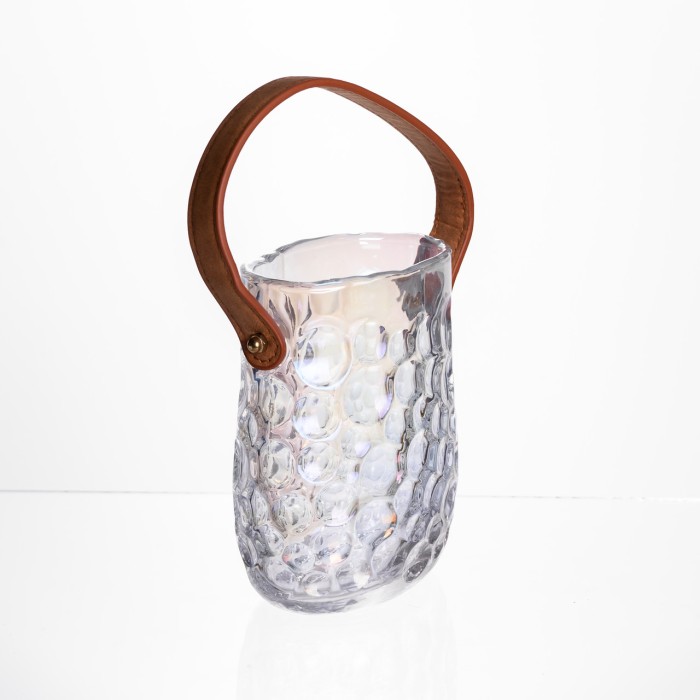 Ваза сумочка з ручкою 11.5×7.5×15 см декоративна Прозора HP-19-153-3 (23714)