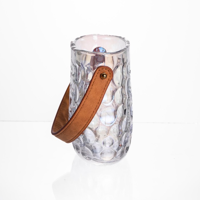 Ваза сумочка з ручкою 11.5×7.5×15 см декоративна Прозора HP-19-153-3 (23714)