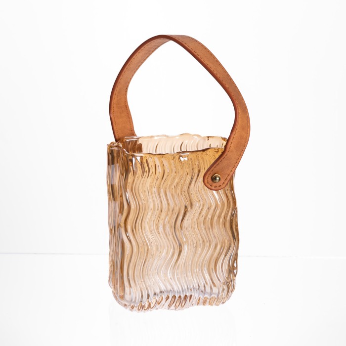 Ваза сумочка з ручкою 12×8.5×16 (см) декоративна Коричневий HP-19-154-1 (71532)