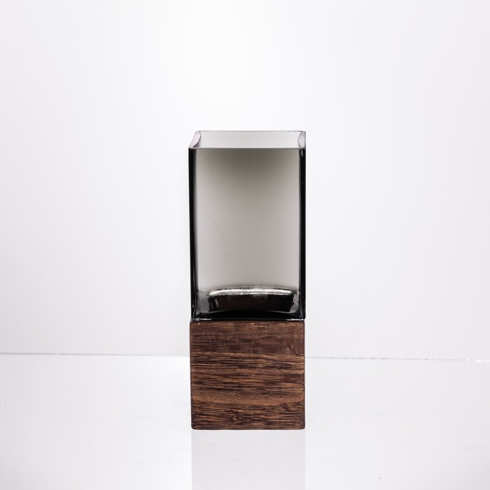 Ваза для квітів квадратна скляна 8×8×20 (см) декоративна HP-19-160-1 (75620)