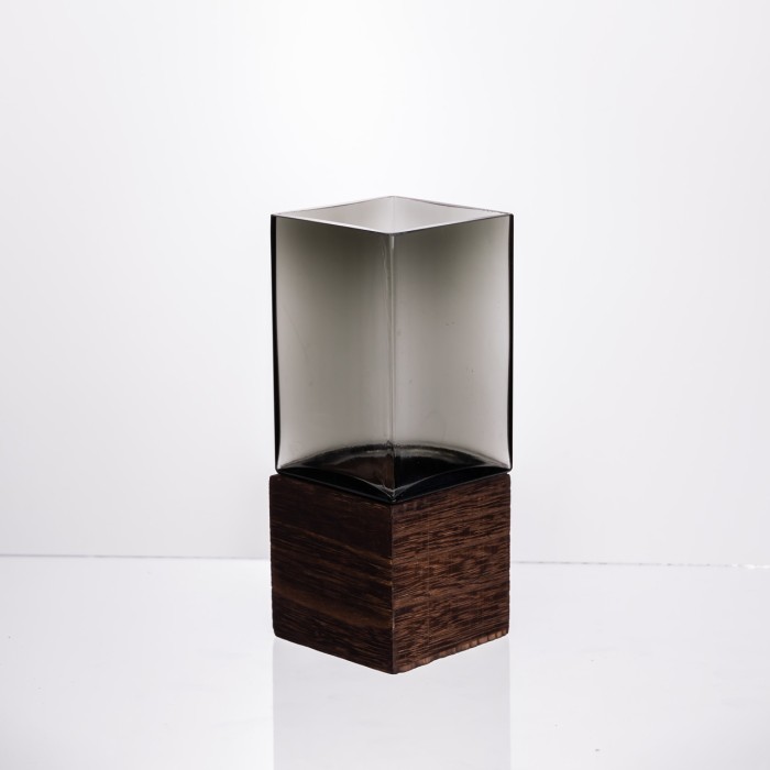 Ваза для квітів квадратна скляна 8×8×20 (см) декоративна HP-19-160-1 (75620)