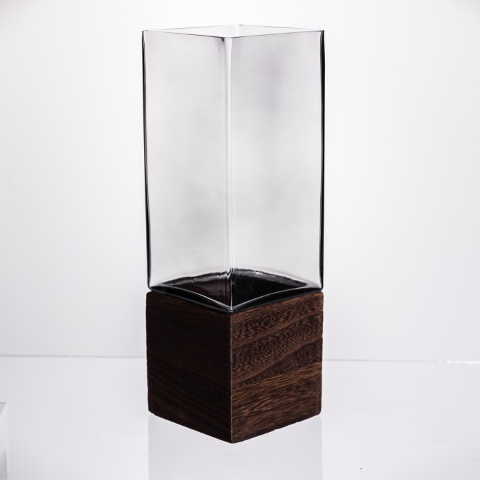 Ваза для квітів квадратна скляна 10×10×30 (см) декоративна HP-19-160-4 (69831)