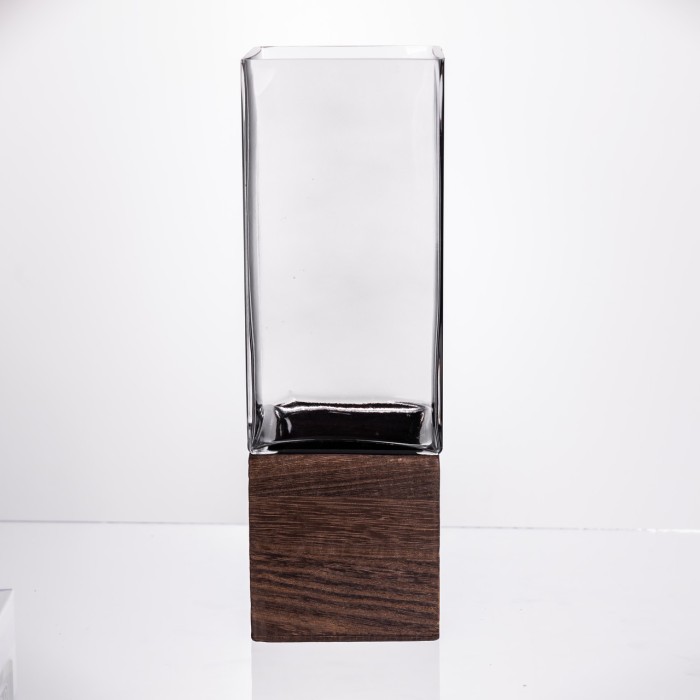 Ваза для квітів квадратна скляна 10×10×30 (см) декоративна HP-19-160-4 (69831)