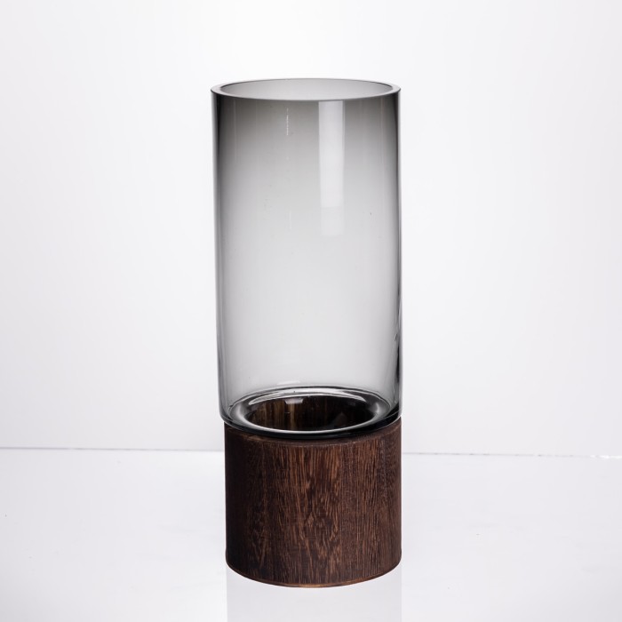 Ваза для квітів кругла скляна 25.5 (см) декоративна HP-19-162-2 (10742)