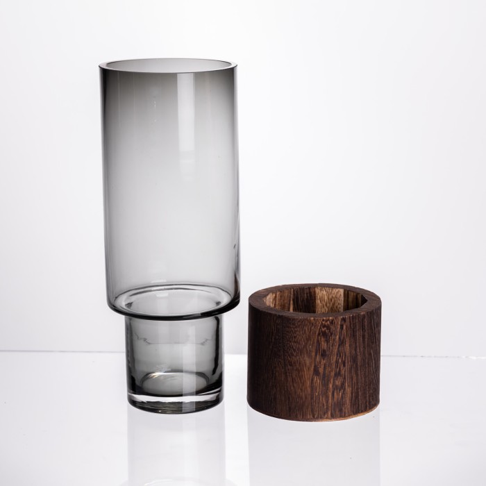 Ваза для квітів кругла скляна 25.5 (см) декоративна HP-19-162-2 (10742)