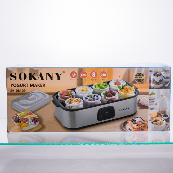 Йогуртниця електрична на 8 баночок по 180 (мл) 20 Вт SK-08109 (73563)