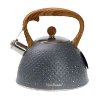 Чайник на 3 літри зі свистком сірий потрійне дно HP33535G (29344)