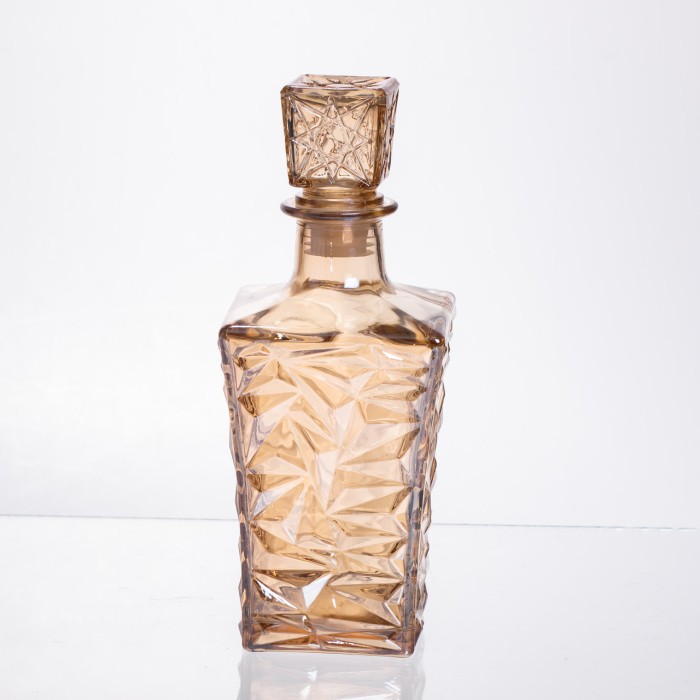 Набір для напоїв графин та 6 склянок для напоїв із товстого скла коричневий 64486-25 (49658)