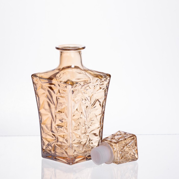 Набір для напоїв графин та 6 склянок для напоїв із товстого скла коричневий 64486-25 (49658)