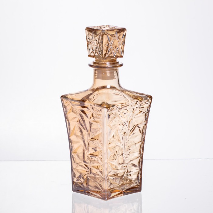 Набір для напоїв графин та 6 склянок для напоїв із товстого скла коричневий 64486-25 (49658)