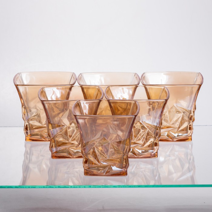 Набір для напоїв графин та 6 склянок для напоїв із товстого скла коричневий 64486-25 (49658)