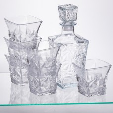 Набір для напоїв графин та 6 склянок для напоїв із товстого скла прозорий 64486-26 (59310)