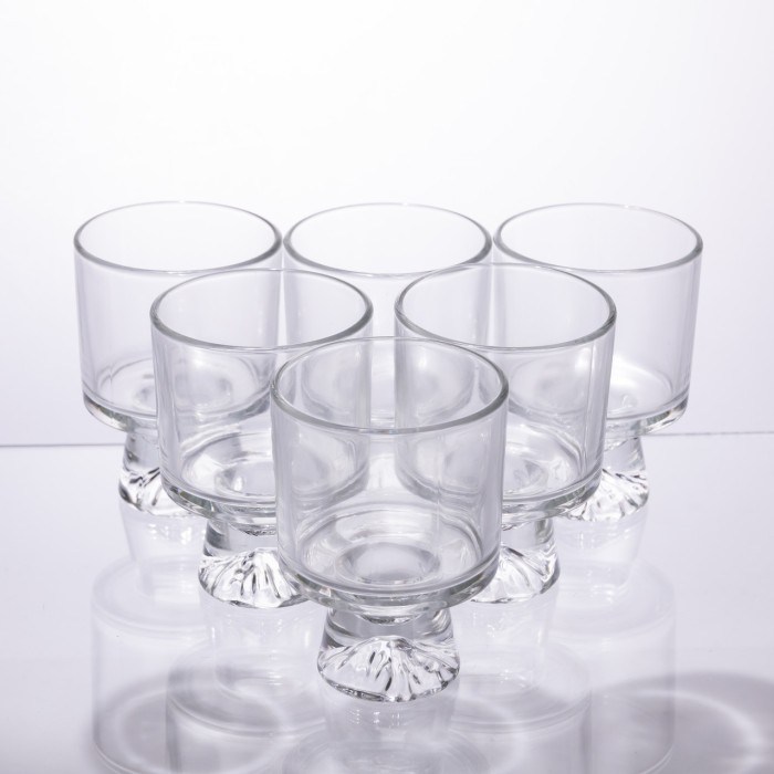 Набір креманок із товстого скла на ніжці 6 штук по 200 мл 64486-69 (53880)