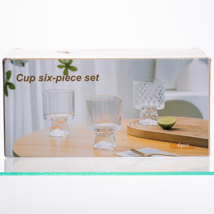 Набір креманок із товстого скла на ніжці 6 штук по 200 мл 64486-69 (53880)