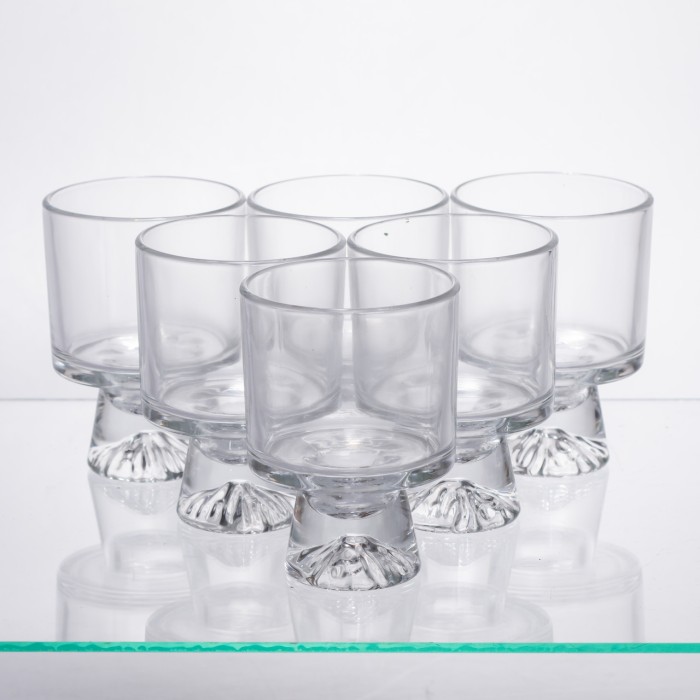 Набір креманок із товстого скла на ніжці 6 штук по 200 мл 64486-69 (53880)