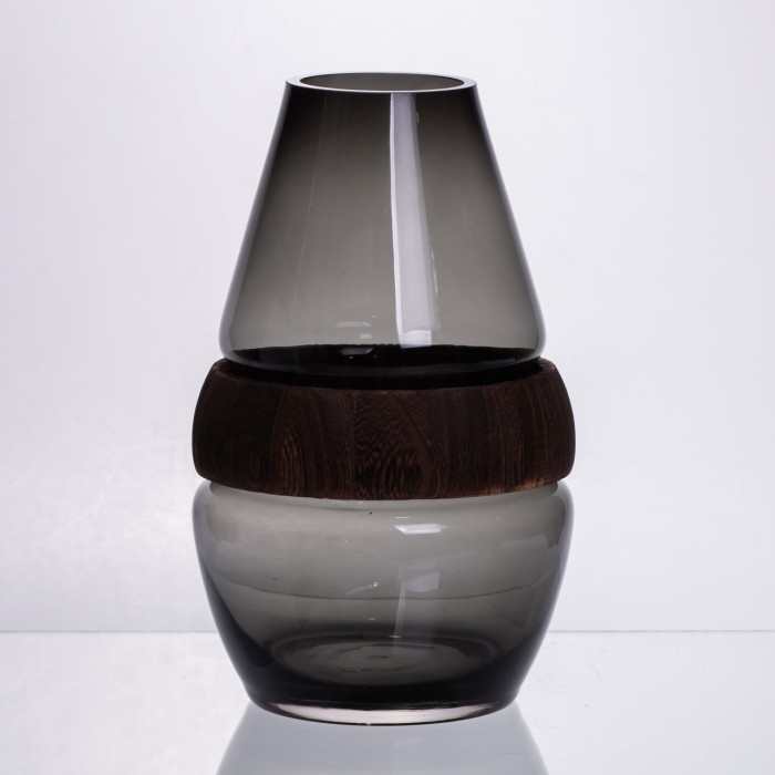 Скляна ваза з деревом кругла прозора HP-32-6 (73634)