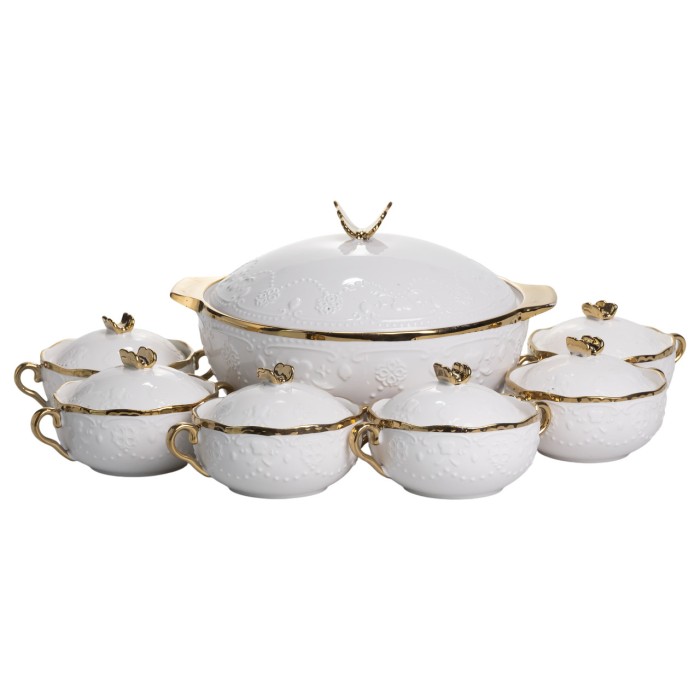 Суповий сервіз на 6 осіб супниця 3 (л) з бульйонницями 300 (мл) тарілки для супу SPW-16 (47049)