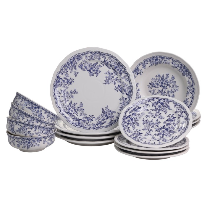 Столовий набір посуду 16 (шт) на 4 особи Bitossi порцеляновий Синій YY78-1A (51056)