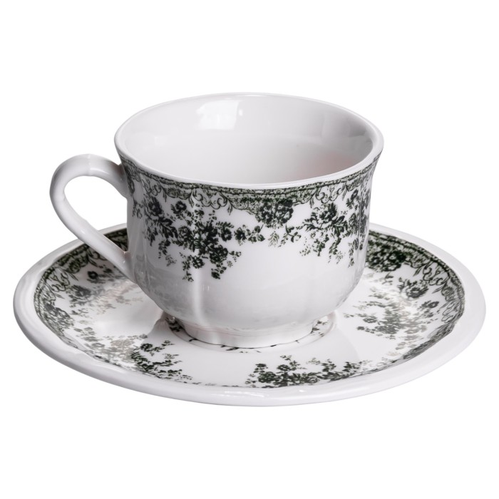 Столовий набір посуду 32 предмети на 6 осіб Vintage Elegant порцеляновий Чорний YY78-7A (56778)