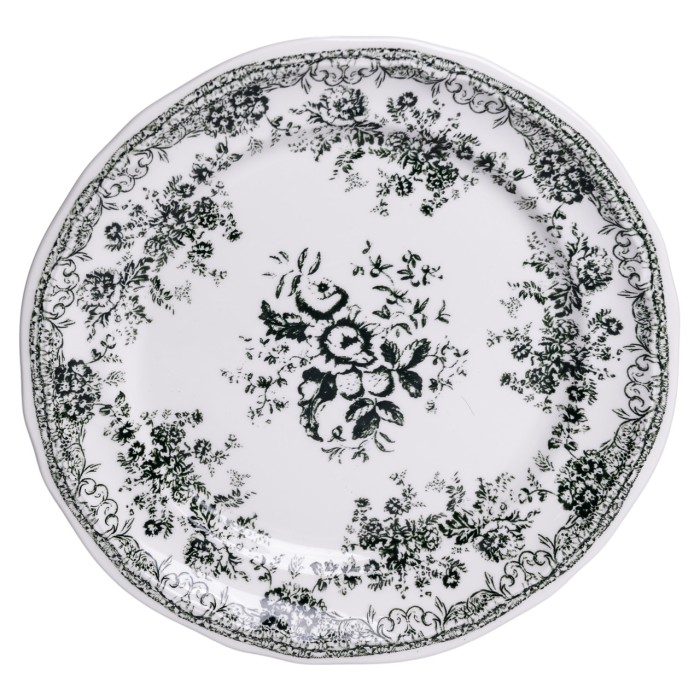 Столовий набір посуду 32 предмети на 6 осіб Vintage Elegant порцеляновий Чорний YY78-7A (56778)