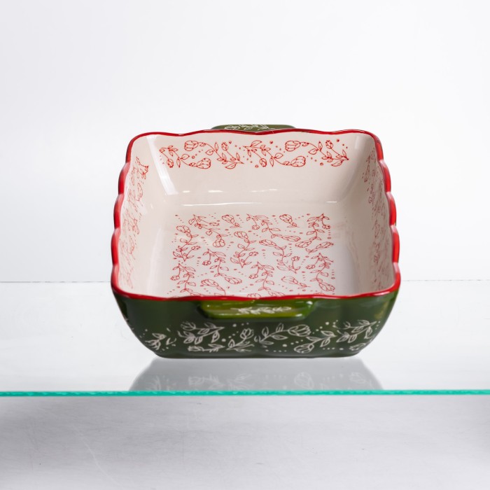 Форма для запікання Vintage 33×21×5.5 (см) прямокутна з ручками Зелена HM05-11 (70292)