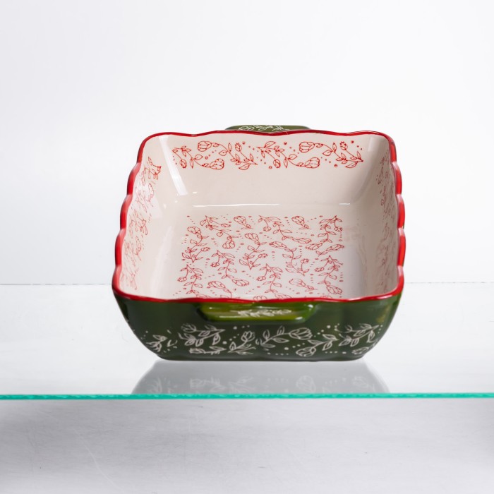Форма для запікання Vintage 33×21×5.5 (см) прямокутна з ручками Зелена HM05-11 (70292)