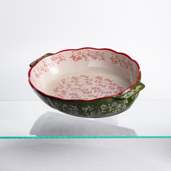 Форма для запікання Vintage 35×22×5 (см) овальна з ручками Зелена HM05-03 (54344)