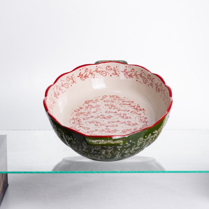 Форма для запікання Vintage 40×25×6.5 (см) овальна з ручками Зелена HM05-04 (82913)