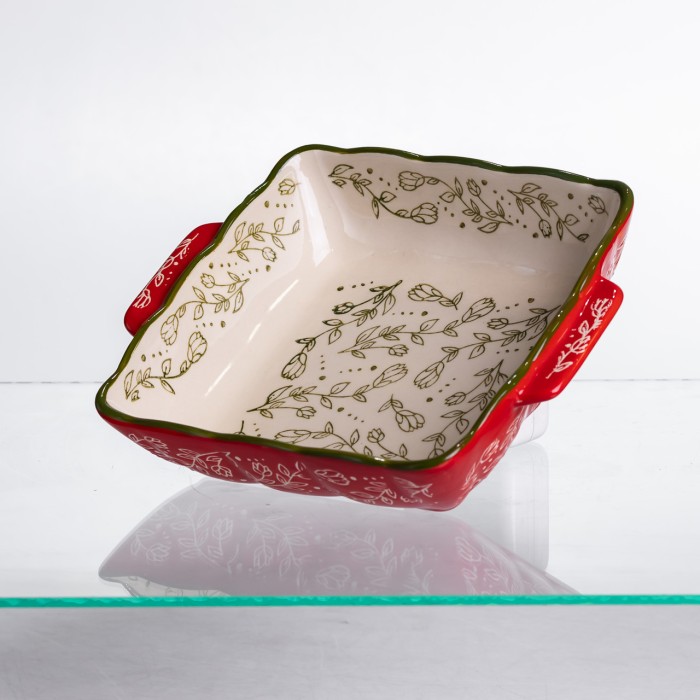 Форма для запікання Vintage 20×16.5×4 (см) квадратна з ручками Червона HM04-13 (55923)