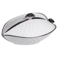 Супниця 800 (мл) порцелянова 26×18×14 (см) з кришкою Білий з сріблом XL-4074AS (50485)